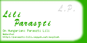 lili paraszti business card